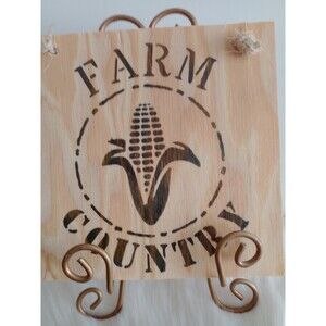 Handmade Farm Country Home Decor Wood Burnished 8 1/4X8 1/4 Plaque Wall Hanging